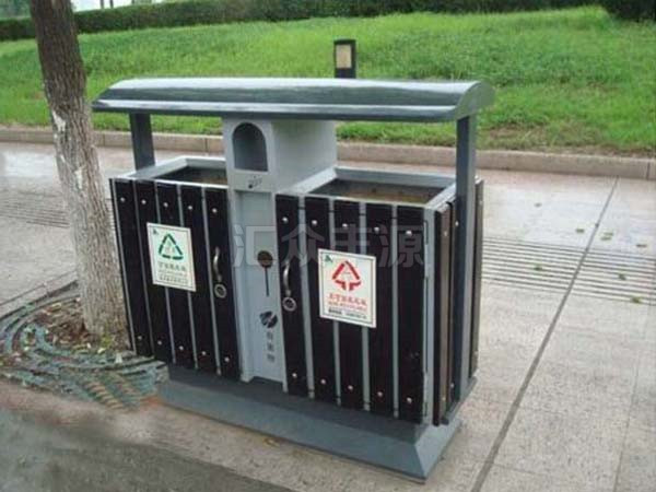 鋼木結合垃圾桶HZFY-GMJH25